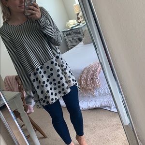 Camille and Co Boutique striped/polka dotted top